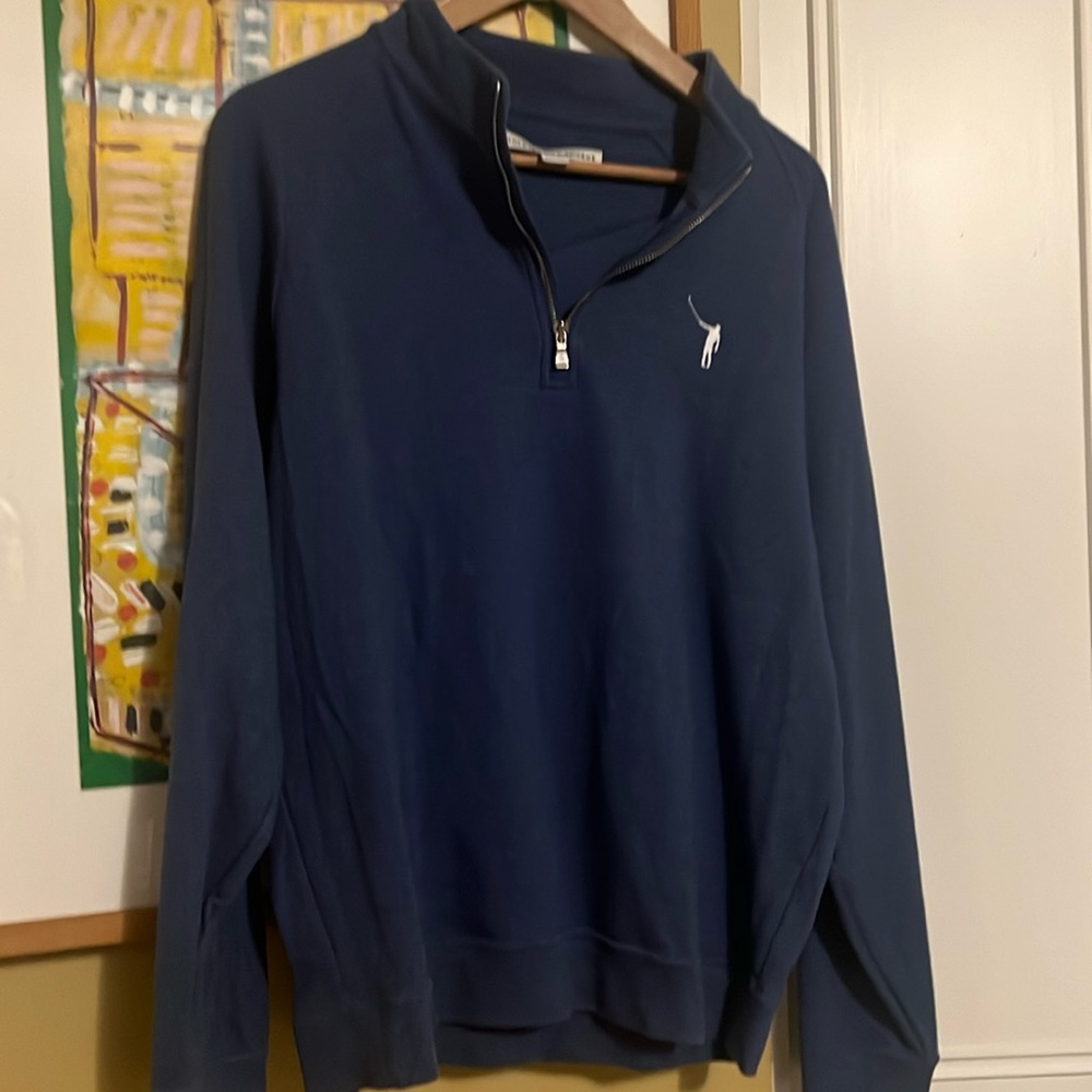 Men's Navy Blue Zip-Up Sweater